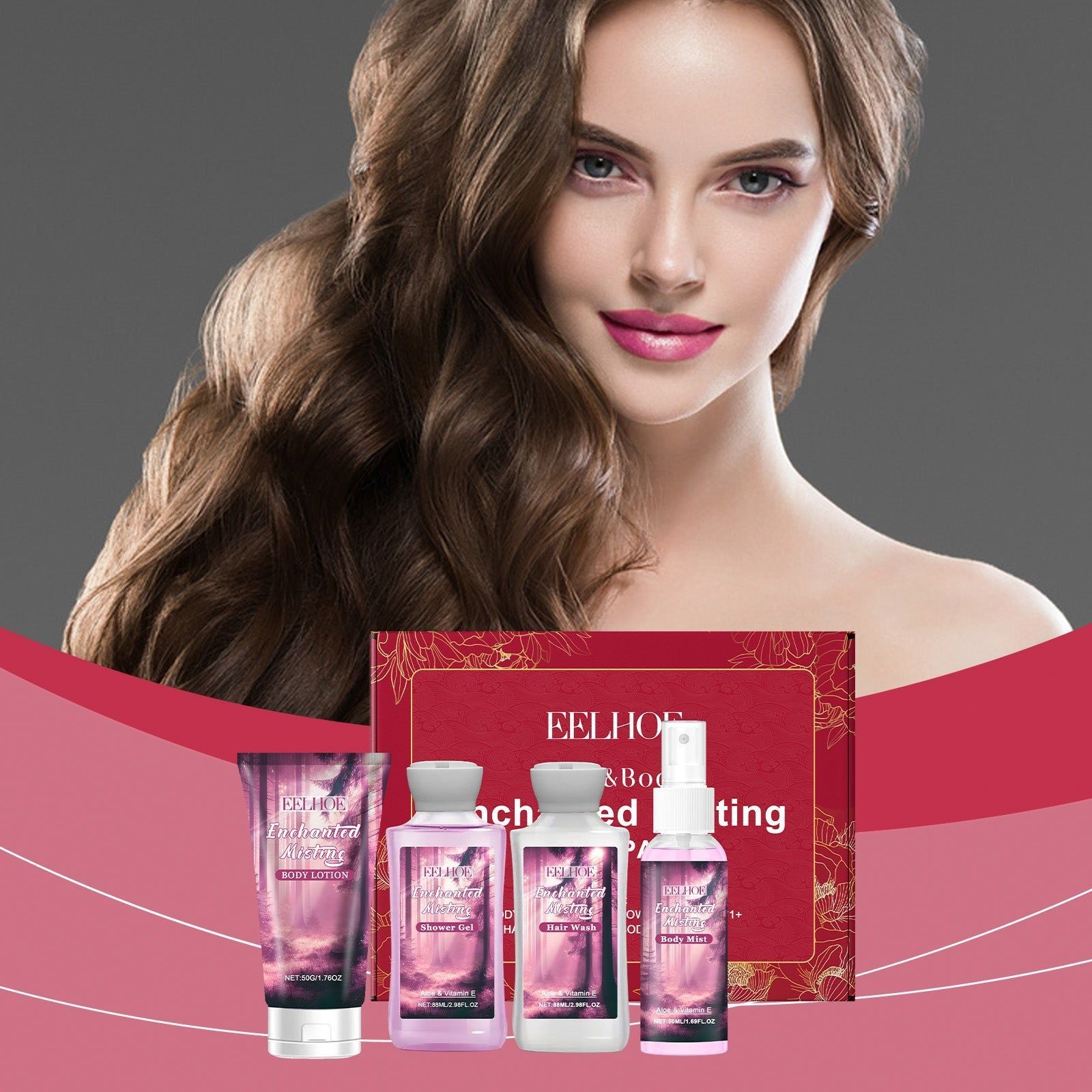 4-Piece Skincare Set Travel Kit, Hydrating, Nourishing, Moisturizing, All-in-One ,1set