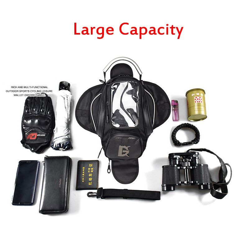 Motorcycle Tank Bag Large Capacity Magnetic Travel Backpack Rider Waist Bag