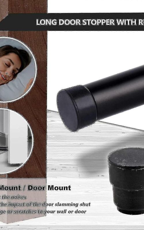 Brushed Stainless Steel Wall Mount Door Stopper With Soft Rubber Bumper