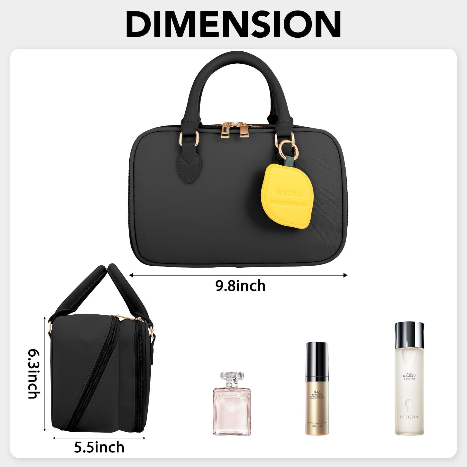 Waterproof Nylon Travel Makeup Bag with Brush Storage
