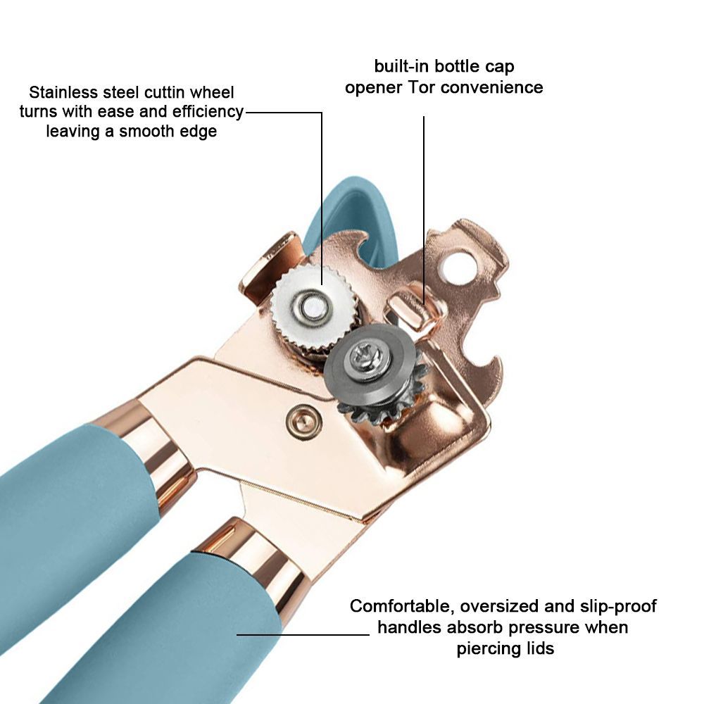 Manual Can Opener With Anti Slip Grip Handheld Smooth Edge Ergonomic