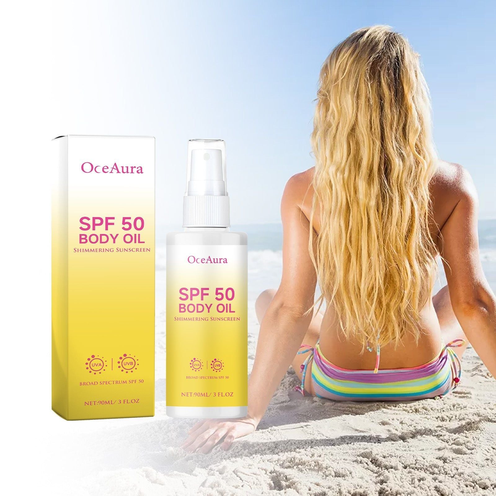 Body Protection Oil, Broad Spectrum Sunscreen, Nourishing Moisturizer ,90ml