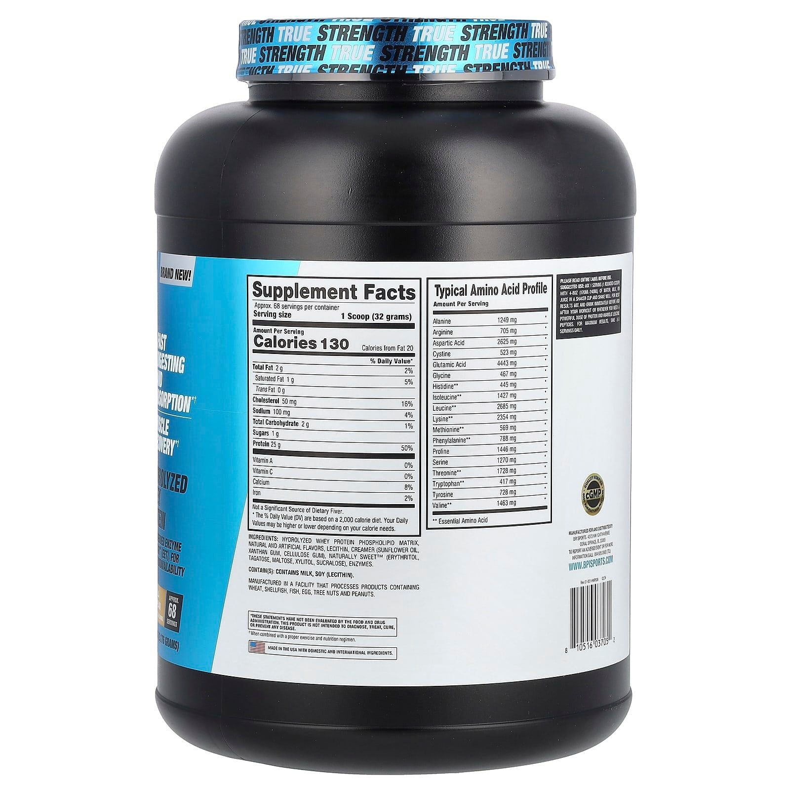BPI HYDRO HD VANILA ICE CREAM 4.8 LB 68 SERV