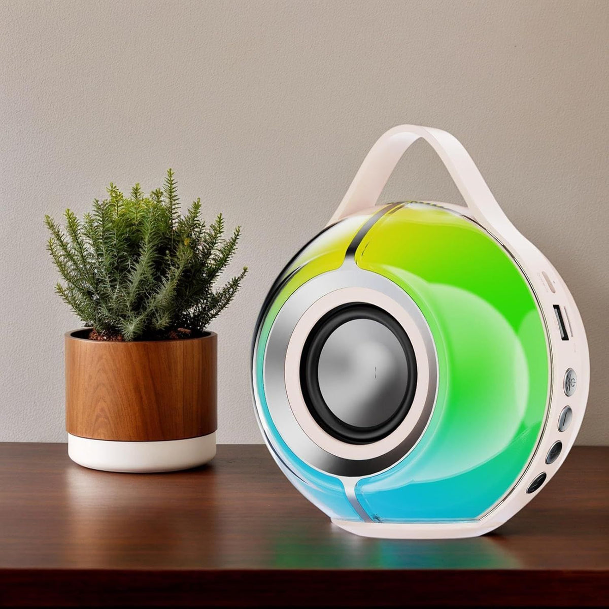 Portable Wireless Outdoor Speaker Bluetooth Speaker Stereo Device with Lights