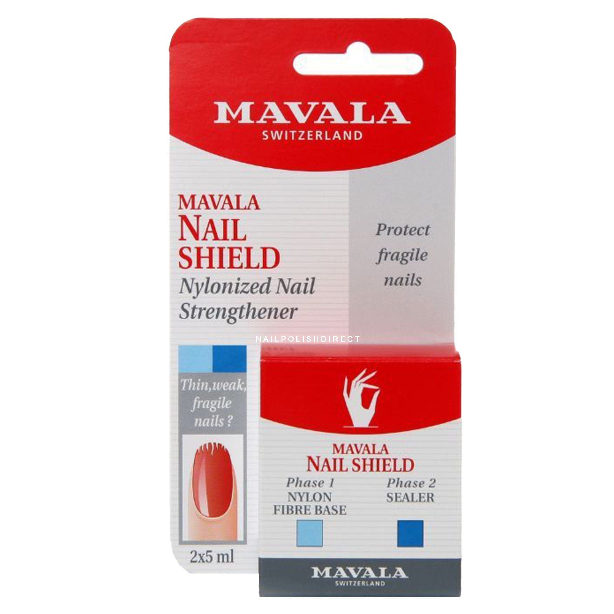 Mavala Nail Shield, 2x5 ml Dual-Phase Treatment for Weak, Fragile Nails