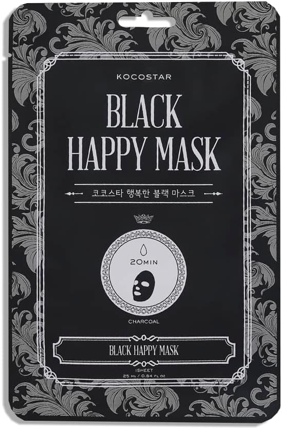 Kocostar Happy Mask - Black Charcoal Facial Sheet, 23ML 1's