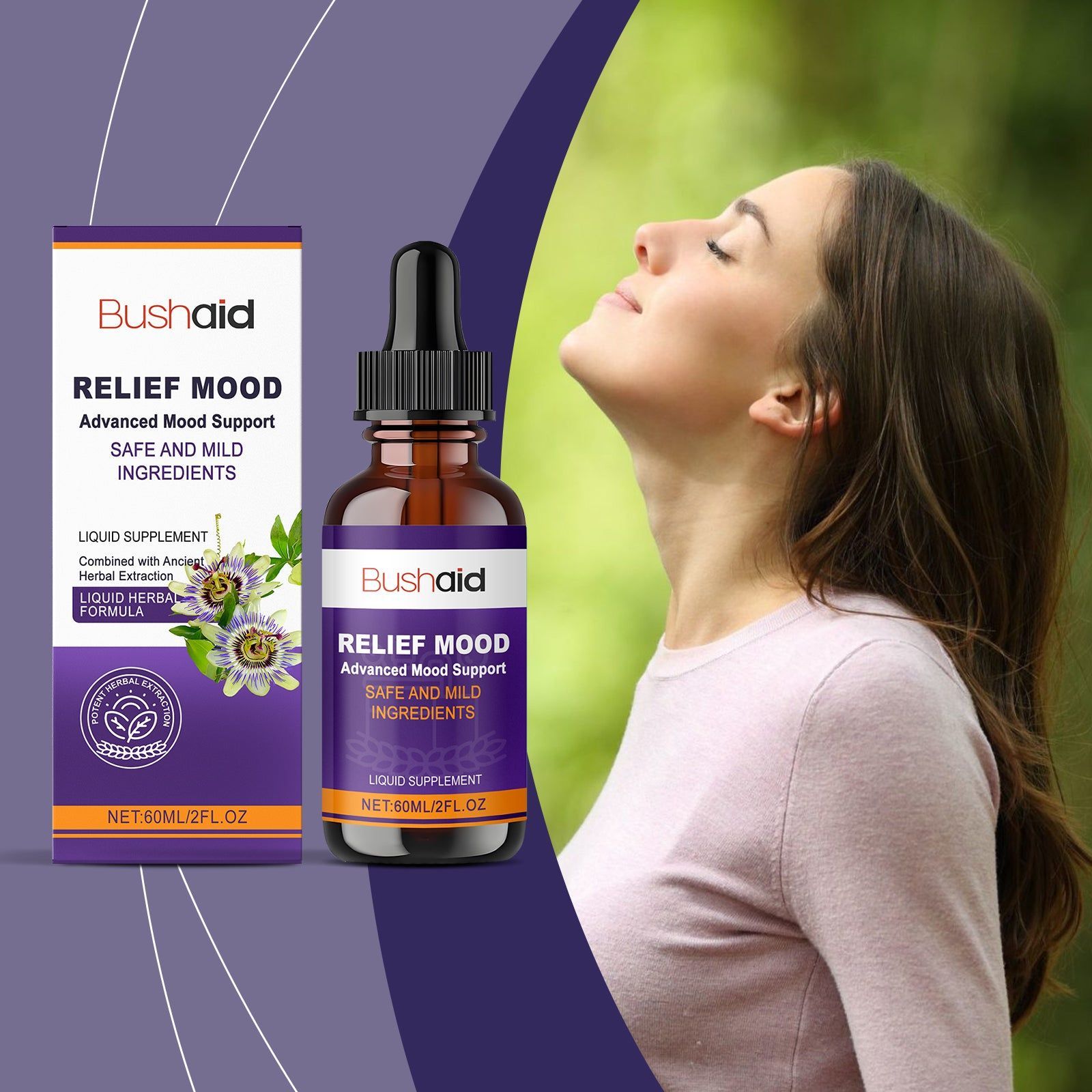 Calming Body Care Drops, Stress Relief, Natural Relaxation, Easy to Use ,60ml