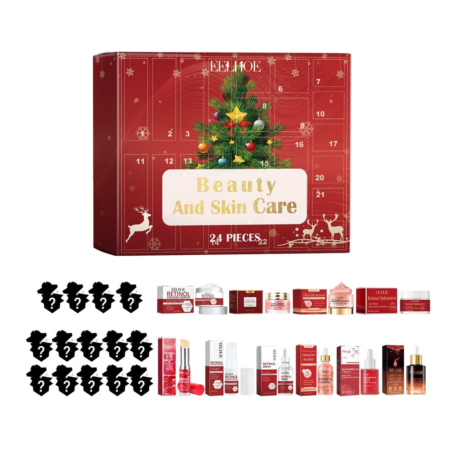 24 Grid Beauty Blind Box, Skincare Surprise, Moisturizing, Anti-Aging ,1set