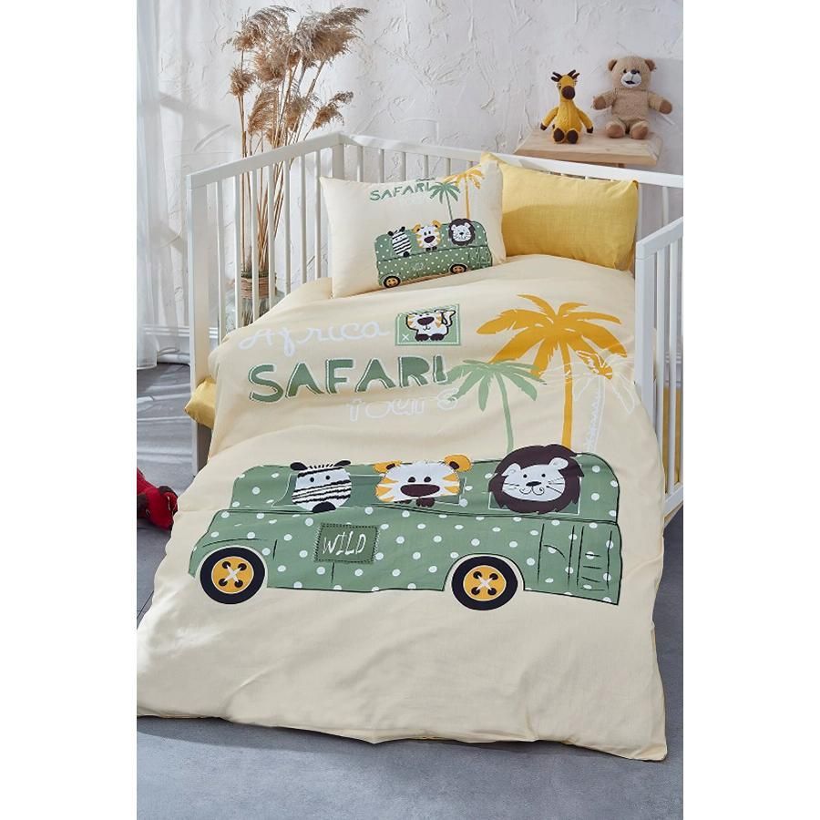 Safari Digital Printed 3d Cotton Baby Duvet Cover Set