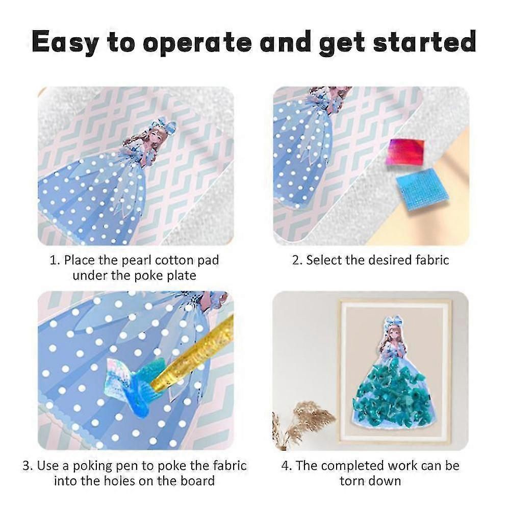 Creative Diy Poke Art Fabric Puzzle Puncture Painting Poking Drawing Boards Kits