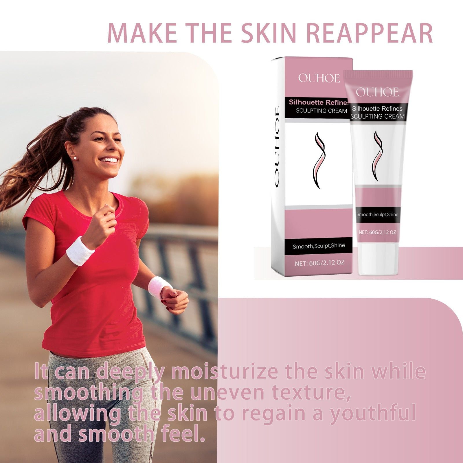Silhouette Sculpting Cream, Reduce Excess Fat, Body Slimming, Deep Moisturizer, Massage Gel ,60g