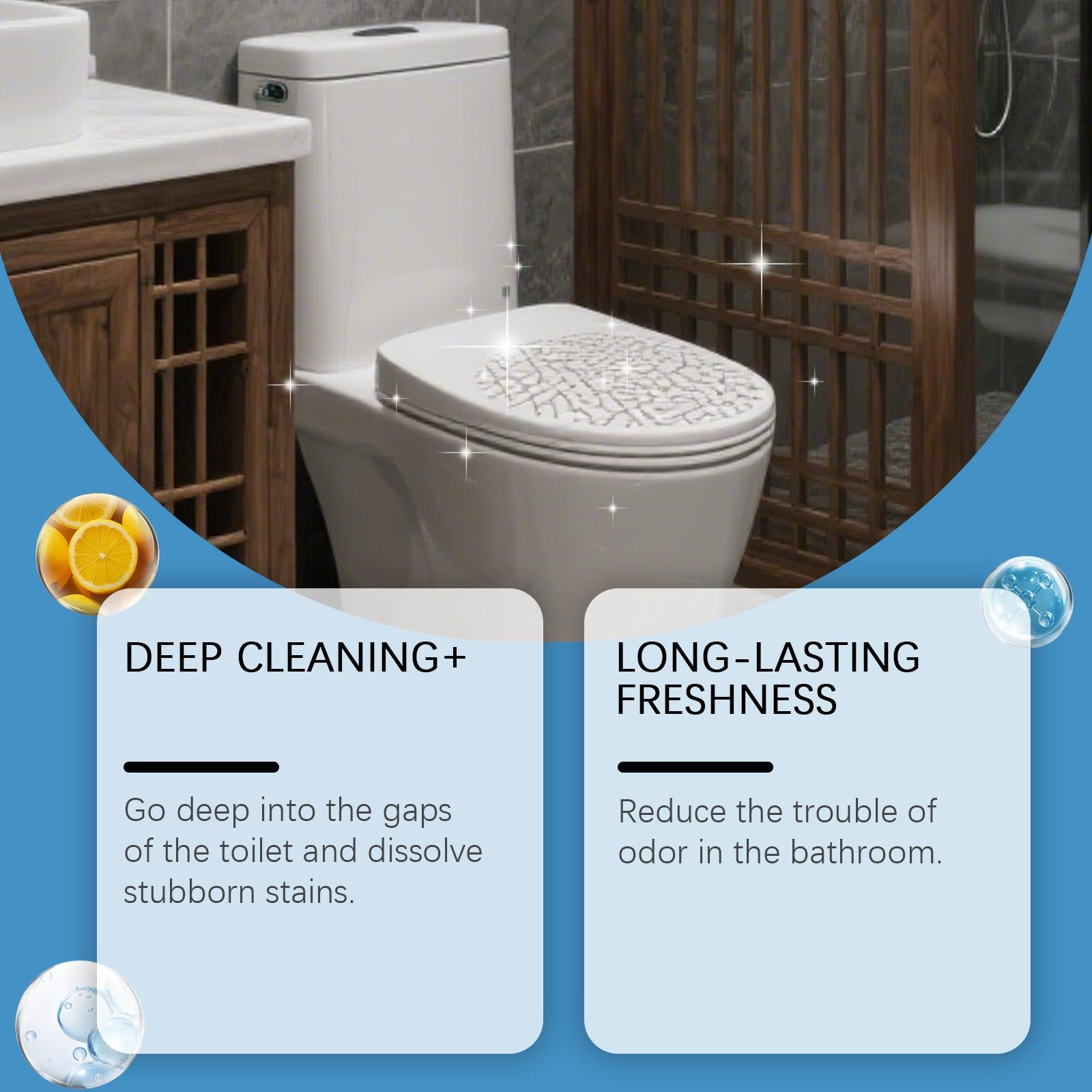 Automatic Bathroom Cleaning Tablets, Remove Dirt, Odor, Scale, Fresh Fragrance ,8pcs