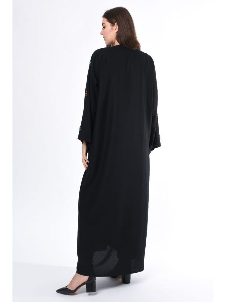 MOiSTREET Black Abaya with Button Detailing