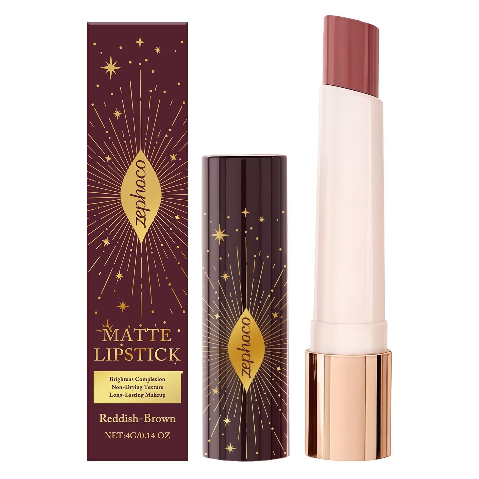 4g Matte Brown Red Lipstick with Long Lasting and Smooth Finish