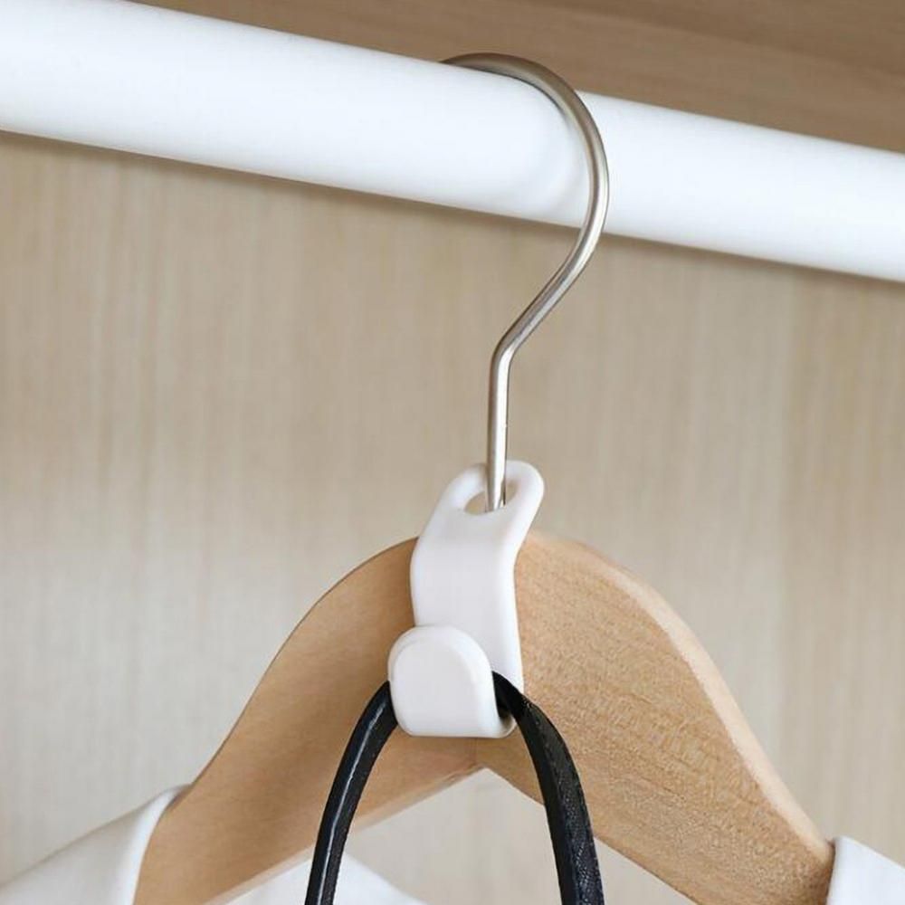 50pcs Home Hanger Connection Hook Plastic Stackable Link Buckle Hook For Clothes Closet