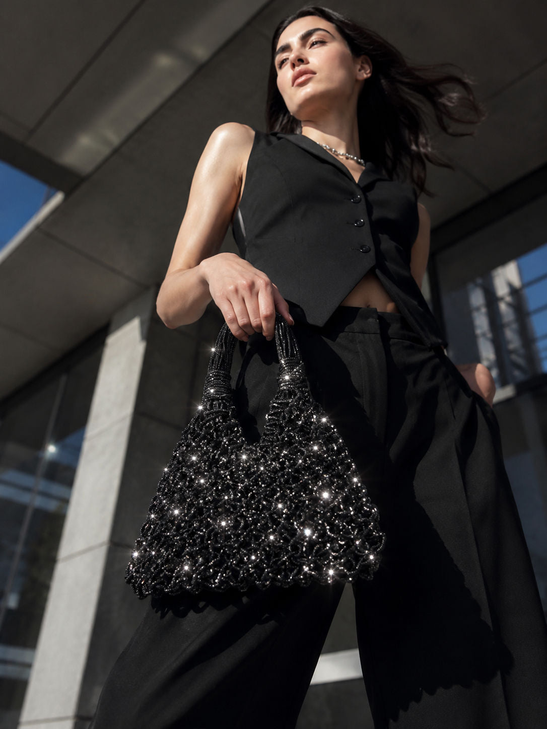 Knots by nada V-Knot Bag - Black