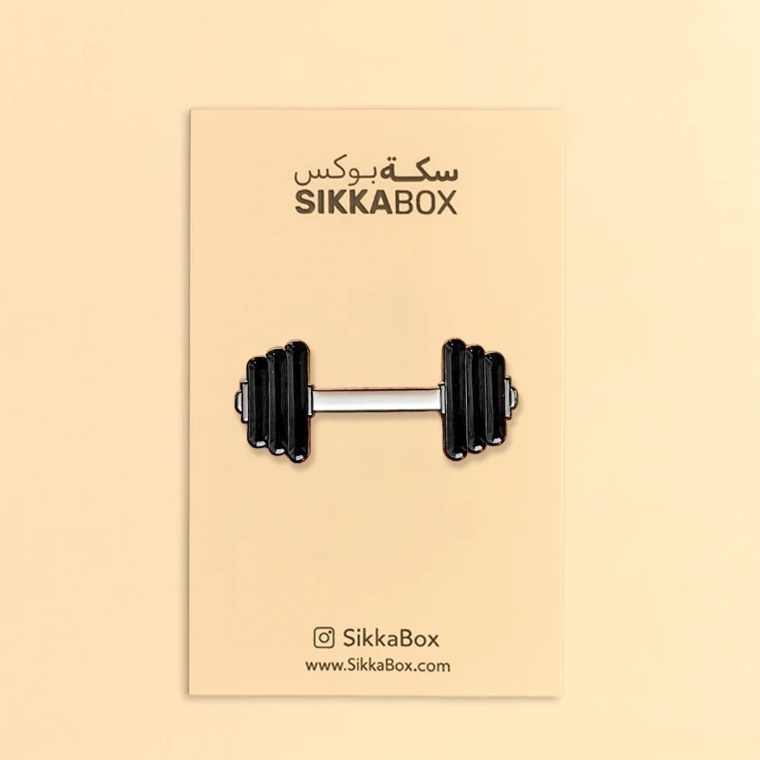 Dumbell Black Metal Sticker