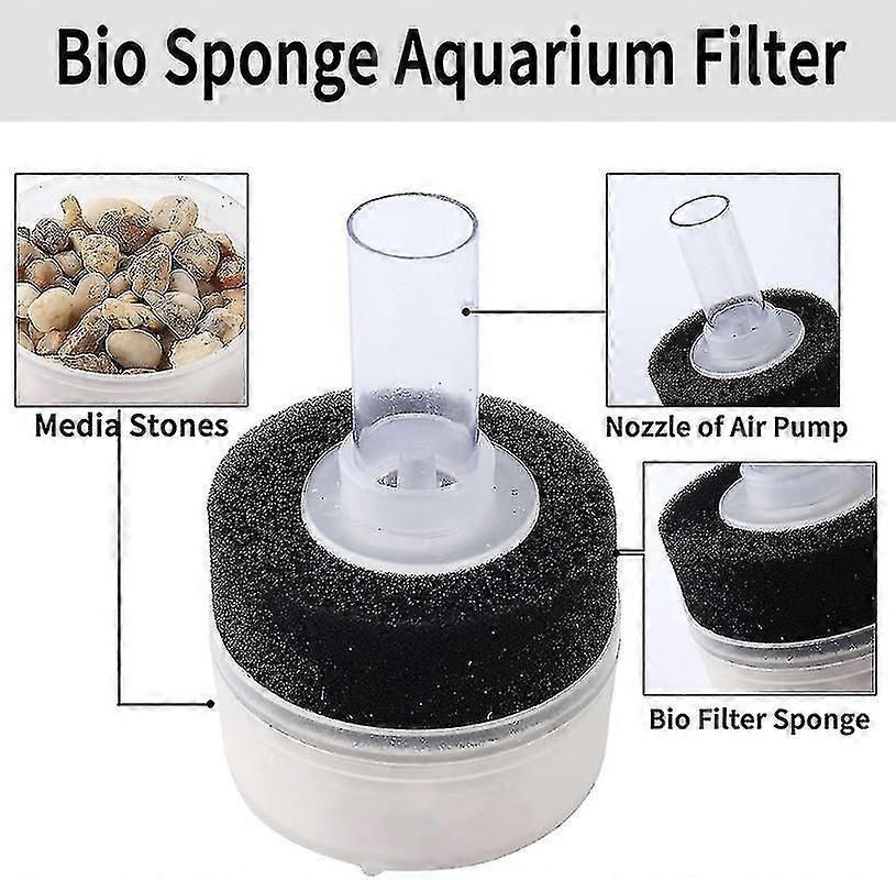 4 Pack Air Driven Bio Filter Sponge Aquarium Filter, Bio Sponge Filter, Sponge, Air Pump Driven For