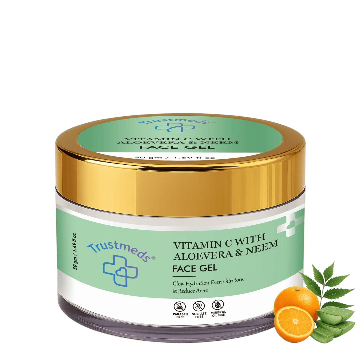 Trustmeds Vitamin C Face Gel with Aloevera & Neem for Clear Glow