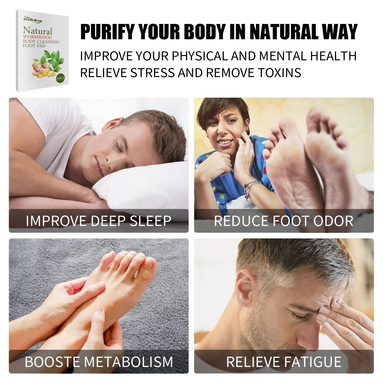 Body Cleansing Pads, Relieve Pain Fatigue, Slimming, Sleep Aid, Foot Care Patch ,16pcs