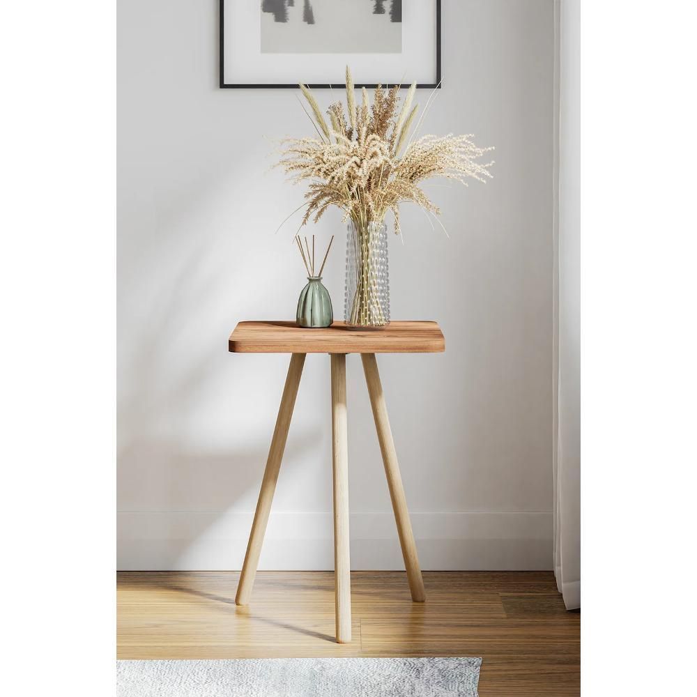 Square Side Table Single Zigon Coffee Table With Wooden Legs 34*34*45 cm