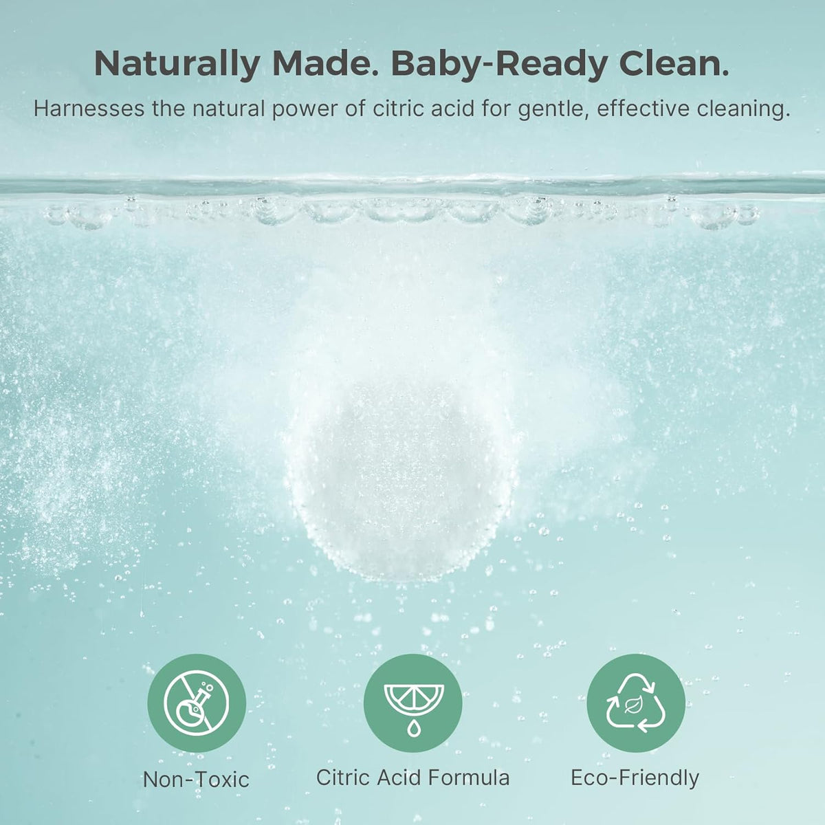 Momcozy Official Descaling Tablets, Compatible KleanPal Pro Baby Bottle Washer (30 Tablets)