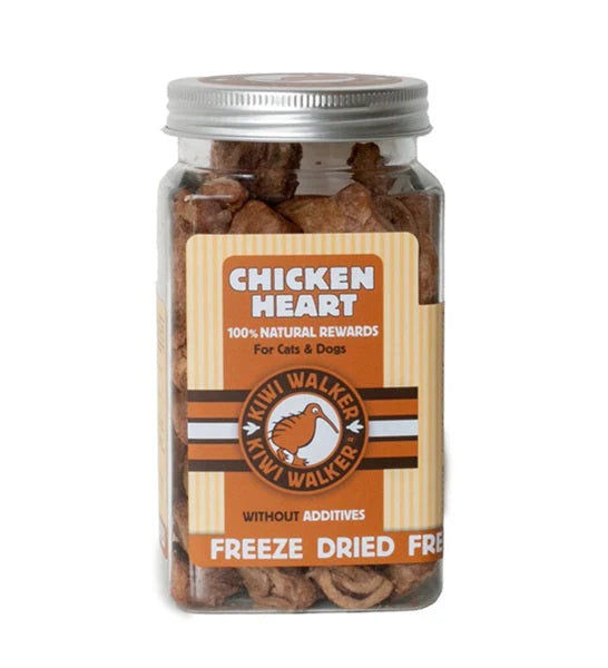 Kiwi Walker Freeze Dried Chicken Heart Snack for Cats & Dogs 90g