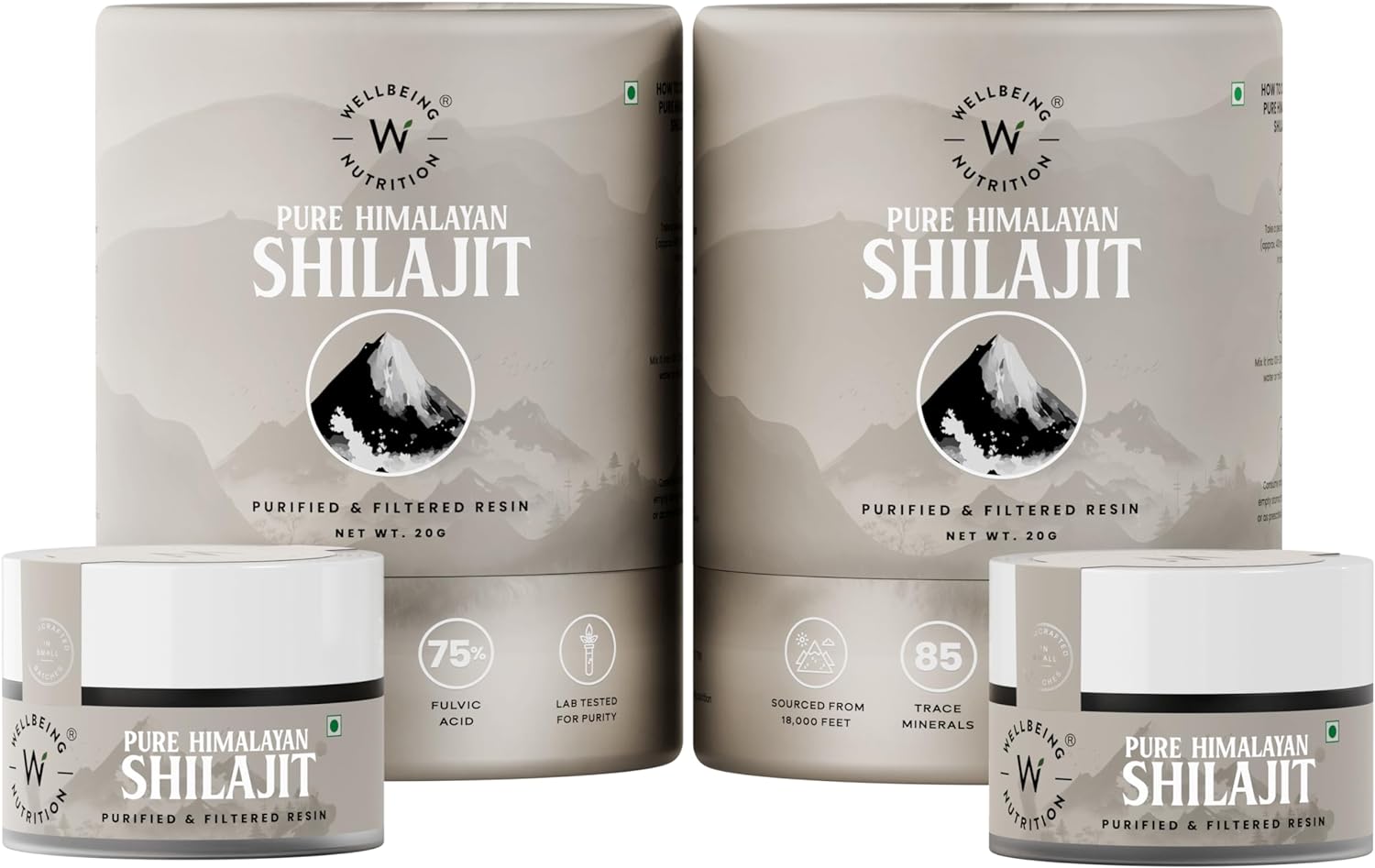 Wellbeing Nutrition Pure & Natural Himalayan Shilajit Original Resin 20g Pack of 2