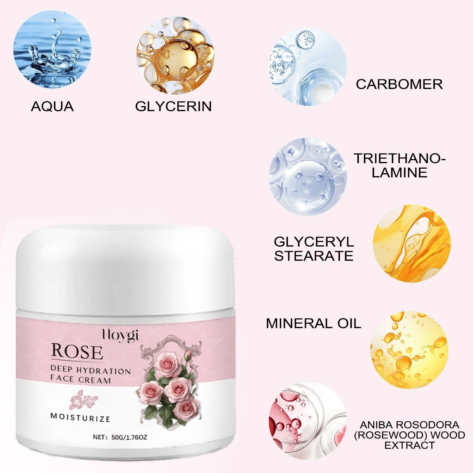 Hydrating Rose Moisturizer for Nourish and Moisturize, Brighten Skin, Anti-Aging ,30ml