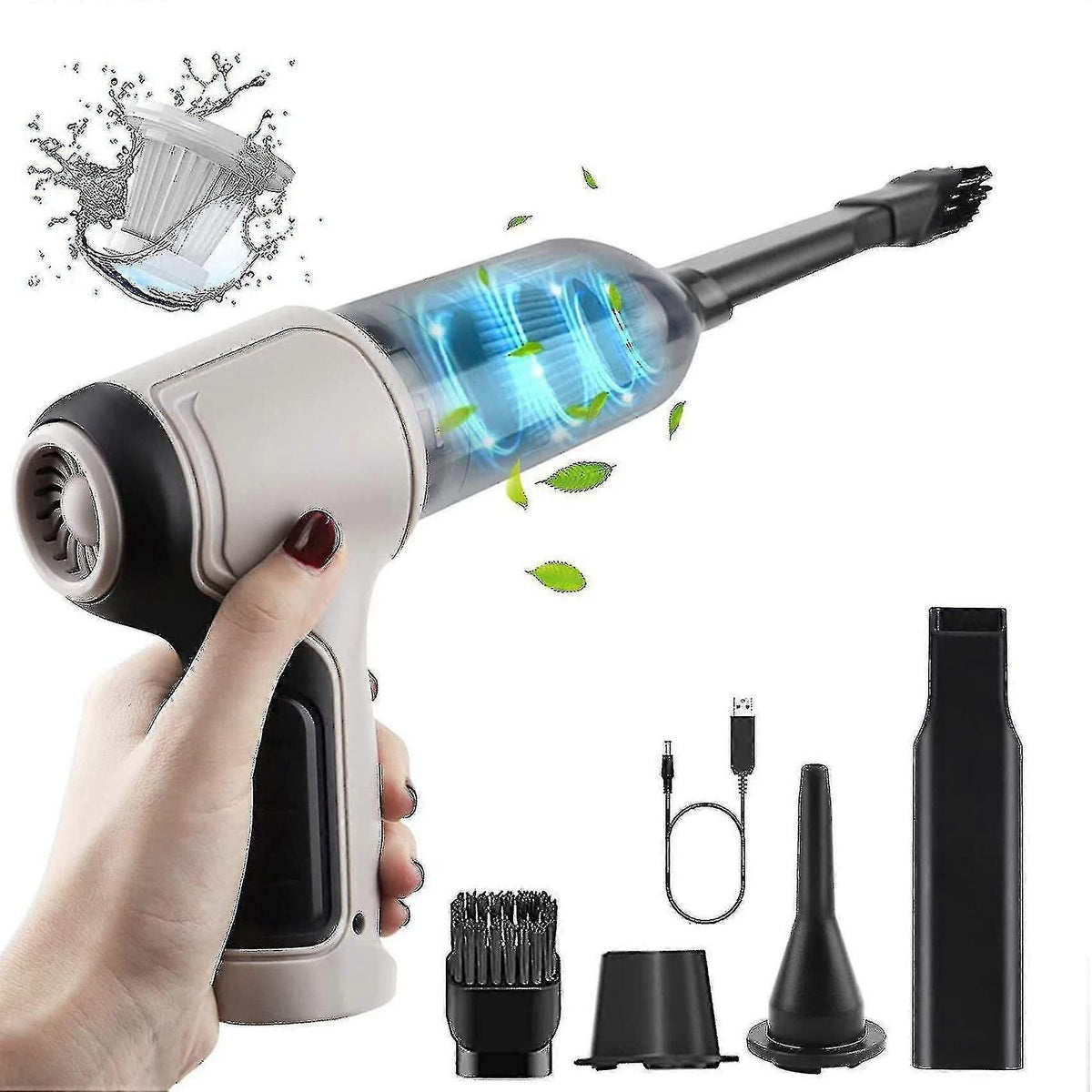 4in1 120w Cordless Air Blower Handheld Portable Air Duster Mini 9000pa Wireless Car Vacuum Cleaner
