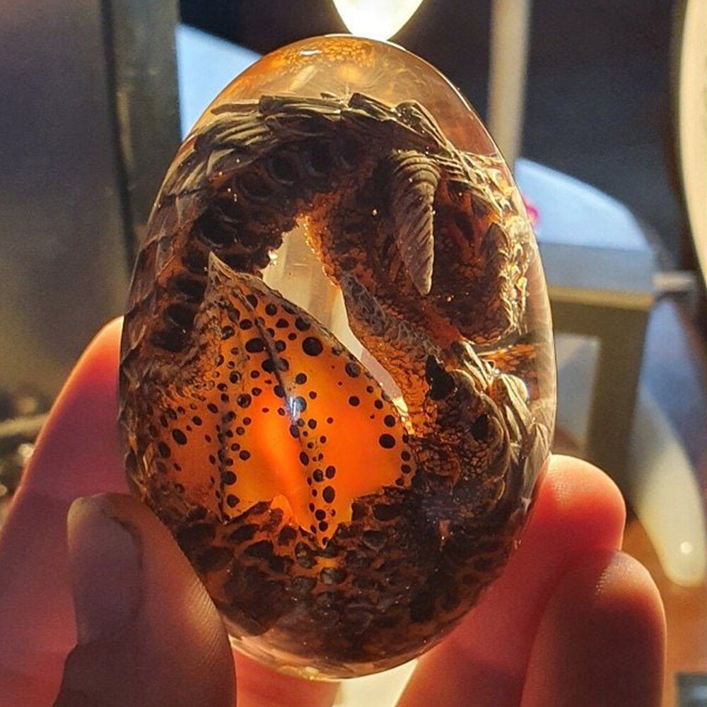 Lava Dragon Egg Dream Crystal Dinosaur Egg Souvenir Resin Sculpture Ornaments Home Decor