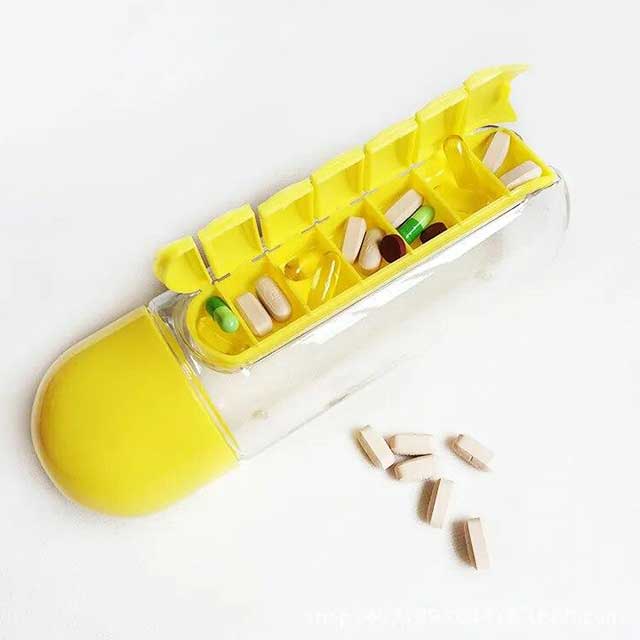Portable Plastic Medicine Bottle 2-in-1 - Convenient Travel Pill Dispenser &amp; Storage Container