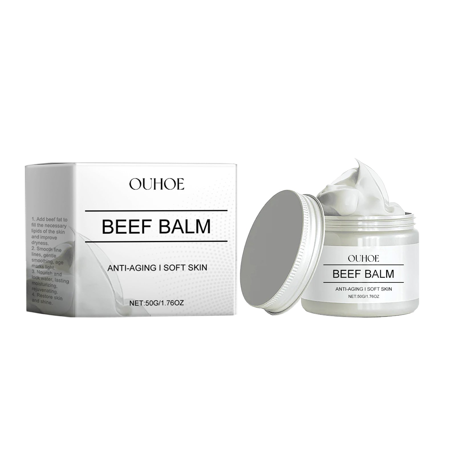 Beef Balm for Deep Skin Cleanse, Hydrating, Anti-Aging, Brightening, Fading Spots ,50g
