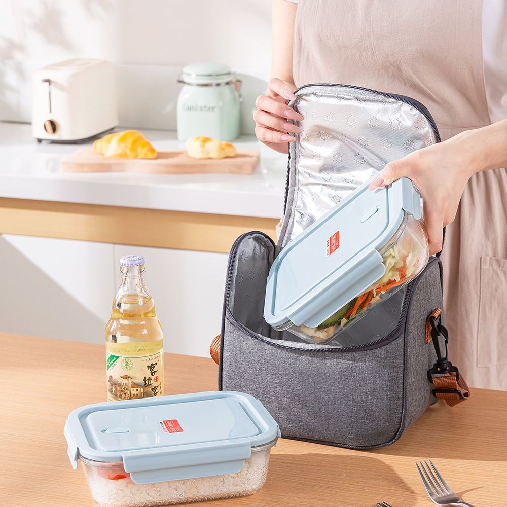 Insulated Lunch Cooler Tote with Shoulder Strap Thermal Food Storage Bag for Work and Travel