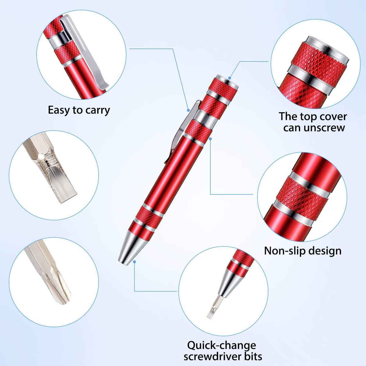 8 In 1 Screwdriver Set Mini Repair Pen Tool Precision Multifunctional Screwdriver