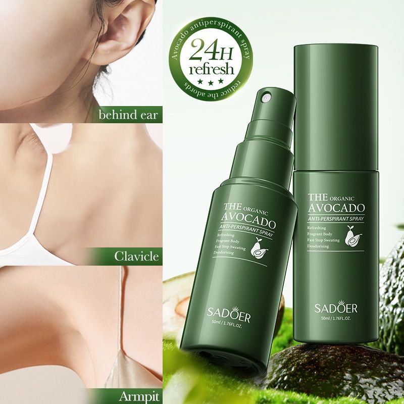 Avocado Perfume Antiperspirant Spray, Removes Body Odor and Controls Sweat
