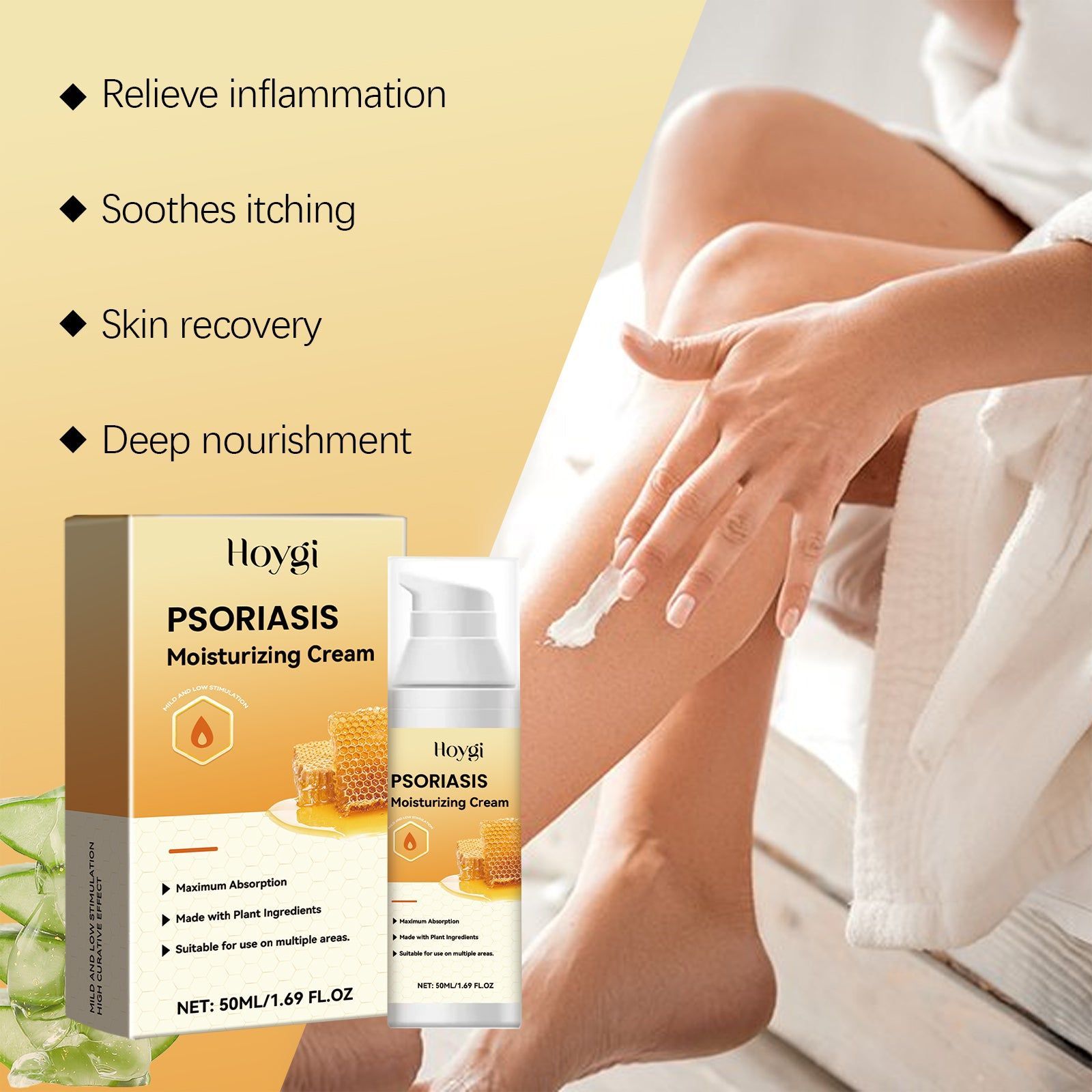Beeswax Skin Care Cream, Moisturizing, Soothing, Psoriasis Relief, Natural Herbal Skin Care ,50ml
