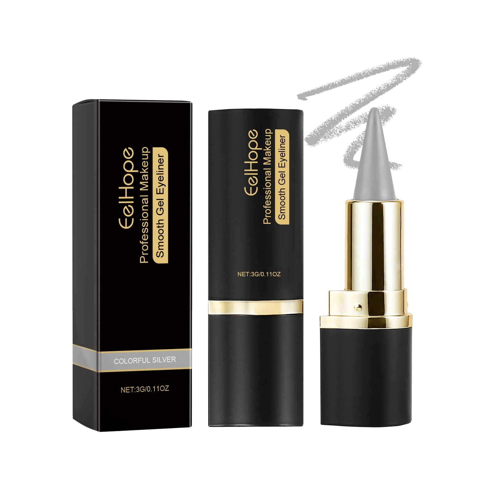 Phantom Eyeliner Cream, Long-Lasting Colorful Silver, Eye Makeup Essential ,3g