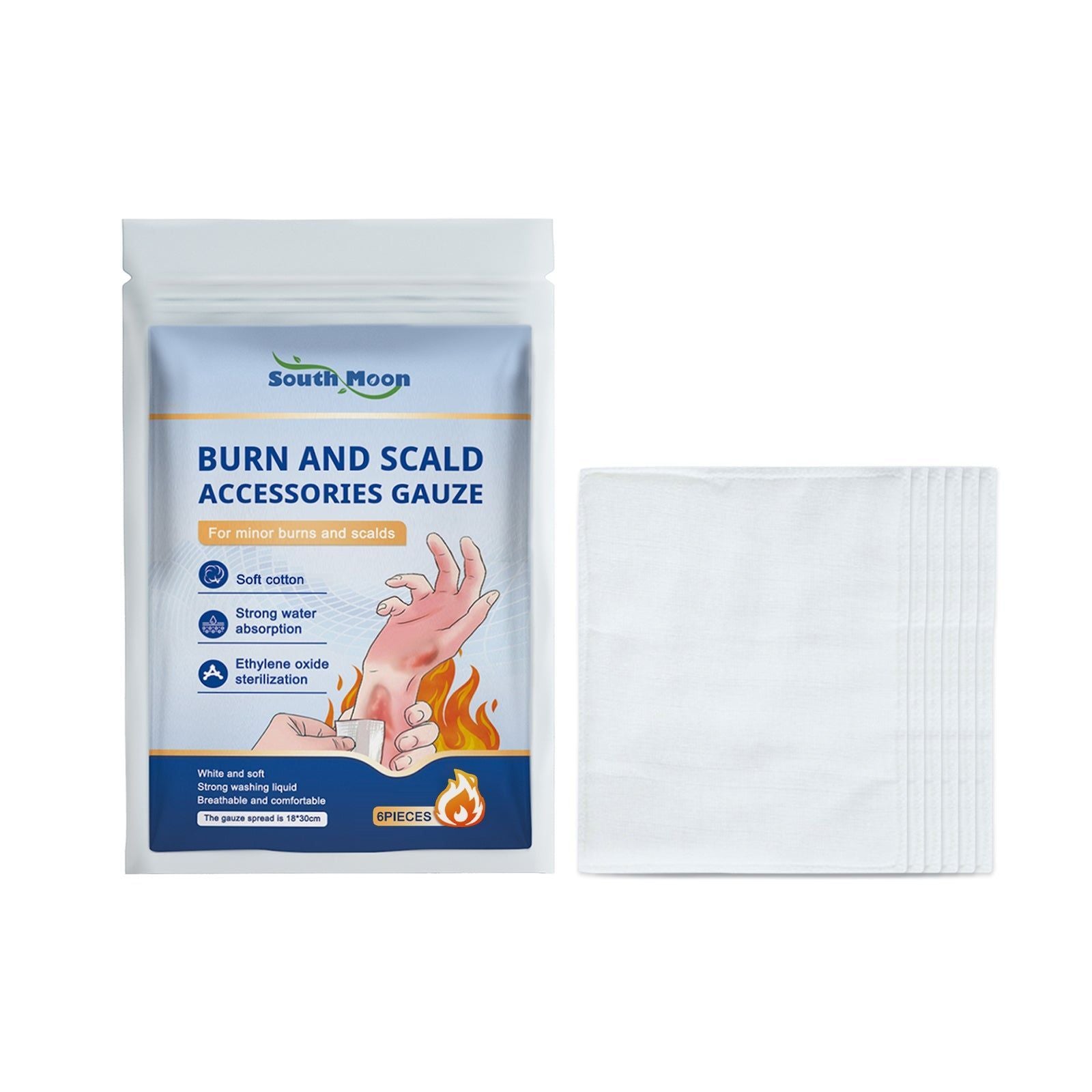 Premium Dust-Proof Gauze for Wound Care, Breathable, Sterile, Fast Healing ,6pcs
