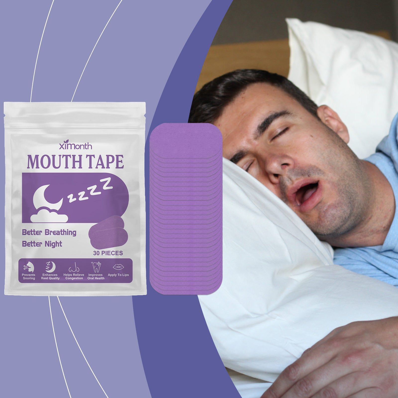 Anti-Snoring Sleep Patch, Sleep Care, Quiet Night Rest, Snoring Relief ,30 pieces