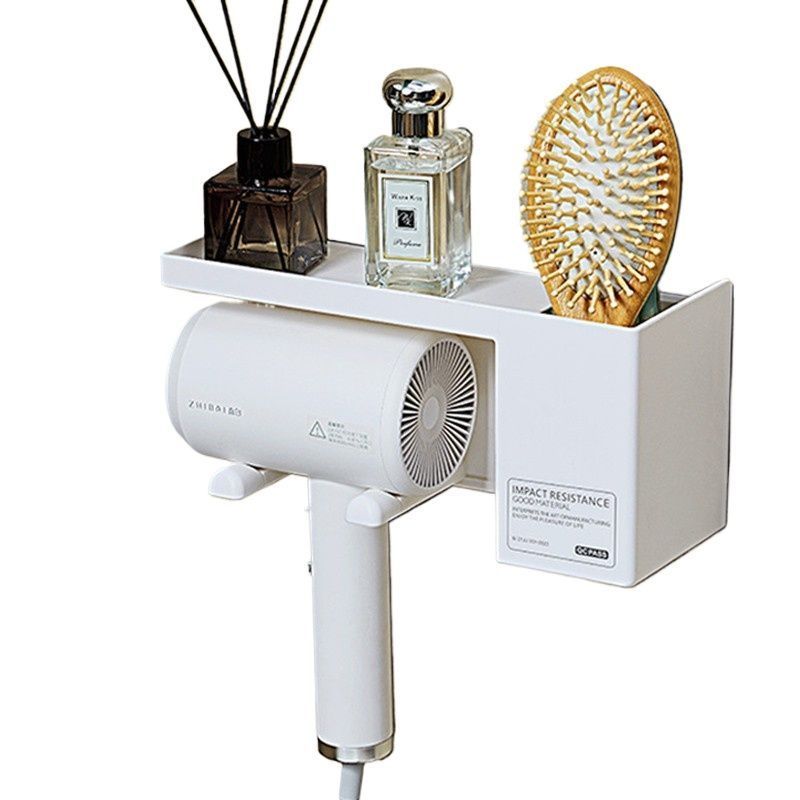 Universal Hair Dryer Wall Mount Holder Punch Free Bathroom Rack