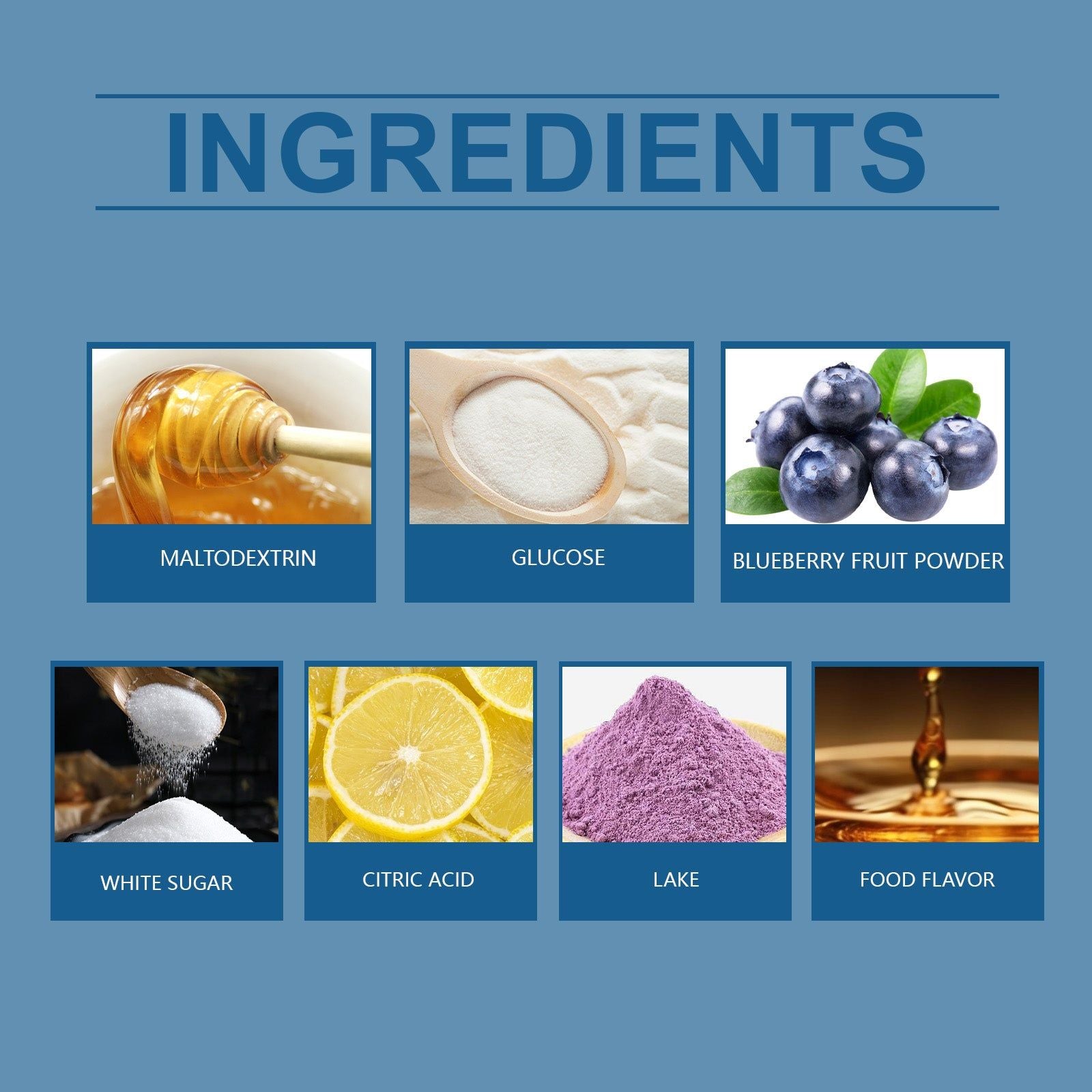 Body Care Supplement Powder, Energy Boost, Collagen, Blueberry Flavor, Vitality Support ,60g