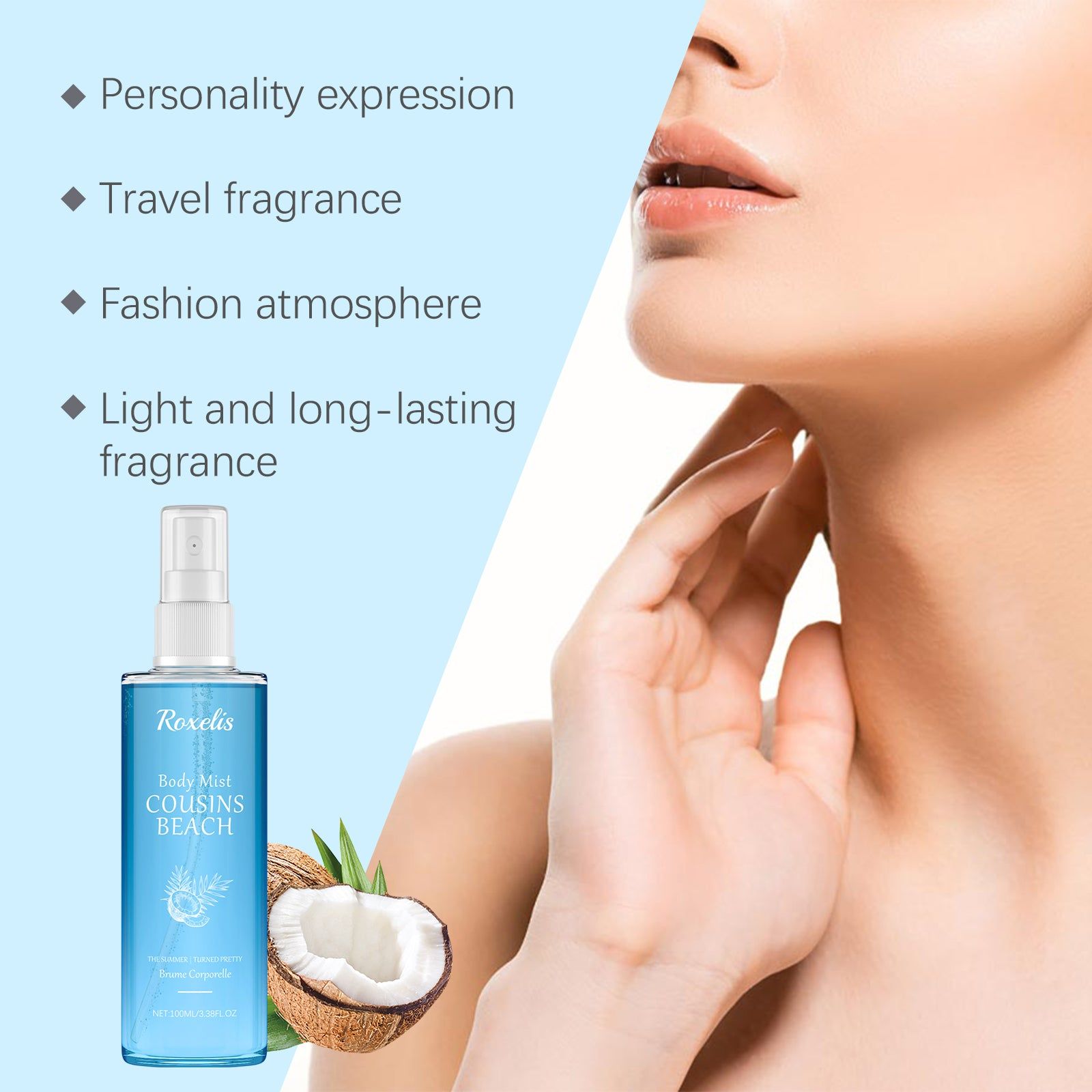 Coconut Almond Perfume Spray, Long-Lasting, Elegant, Fresh, Portable ,100ml