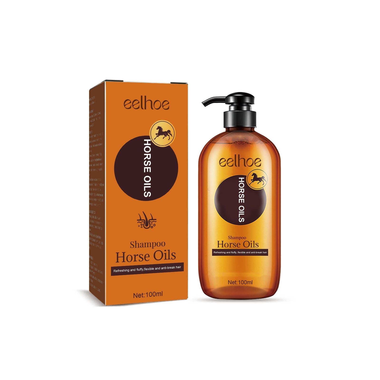 Horse Oil Shampoo for Thickening, Dandruff Control, Deep Cleansing, Hair Moisturizer ,100ml