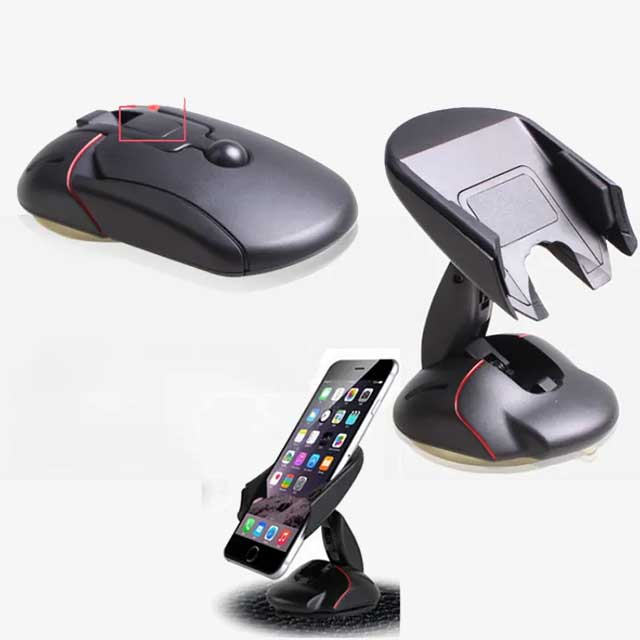 Car Mounted Universal Mouse Mobile Phone Holder - Adjustable, Secure Mount for Smartphones &amp; GPS Devices