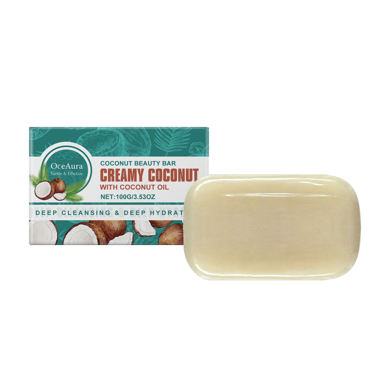 Coconut Body Cleansing Soap, Hydrating, Nourishing, Gentle Skin Care ,100g
