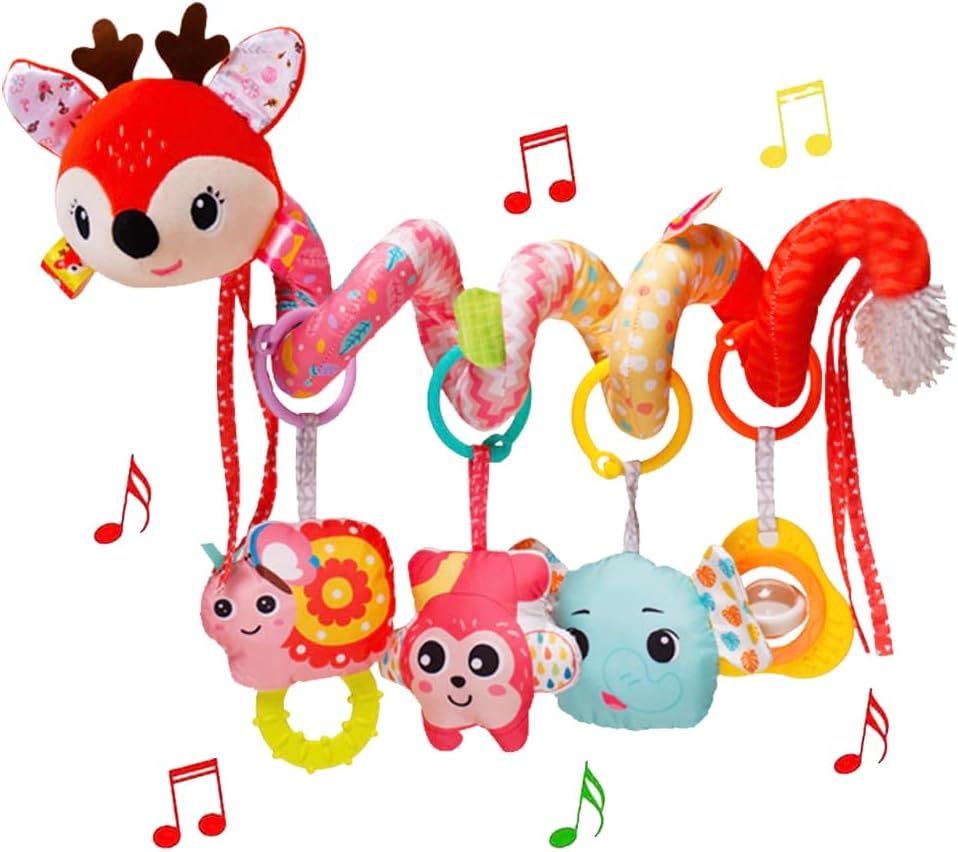 Stroller Toys Car Seat Toys for Babies 0-6 Months Infants Activity Spiral Hanging Crib Toy Gift