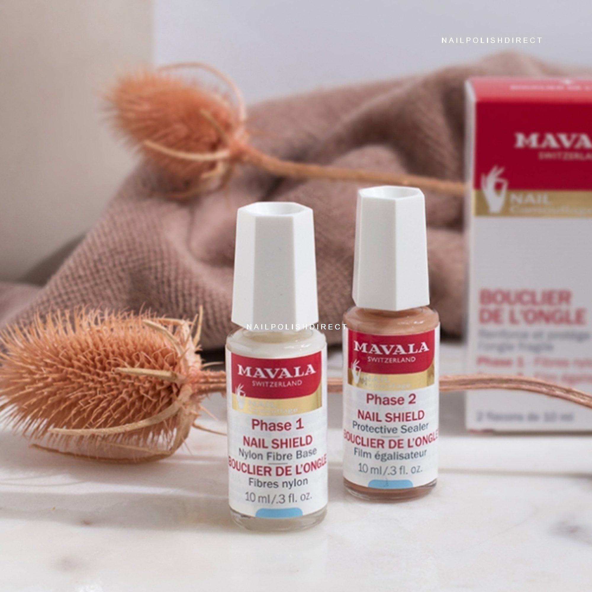 Mavala Nail Shield, 2x5 ml Dual-Phase Treatment for Weak, Fragile Nails