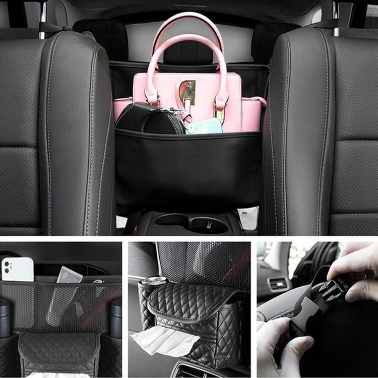 Car Handbag Holder Leather Purse Holder Large Capacity Car Console Organizer