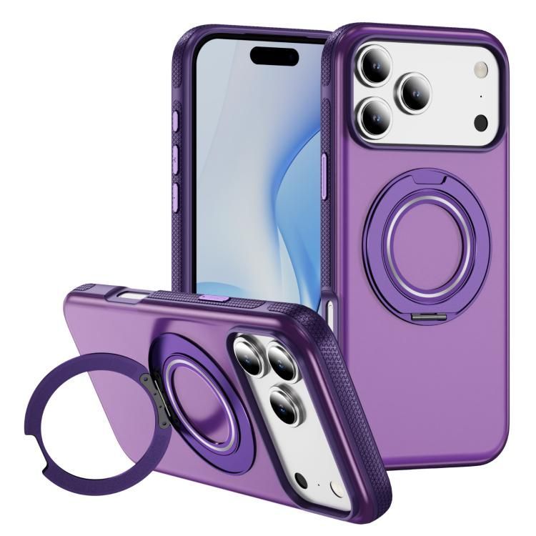 For iPhone 18 Pro Max / iPhone 17 Pro Max Skin Feel Translucent PC Gear Holder C MagSafe Phone Case